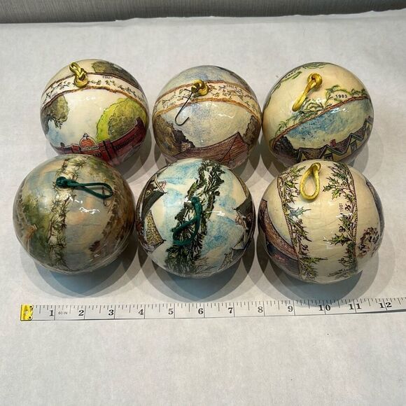 Vtg Old City Park Dallas Tx Ornaments Heritage Memory Balls Set 1980-84, 86 Chri - Picture 11 of 11